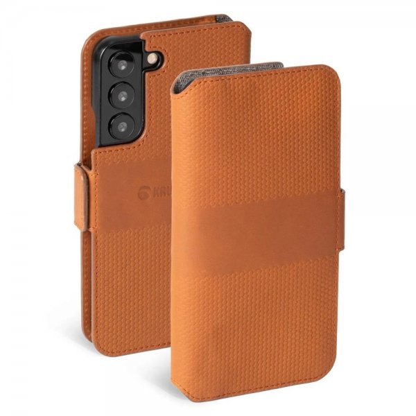 Krusell Samsung Galaxy S22 Fodral Leather PhoneWallet Cognac