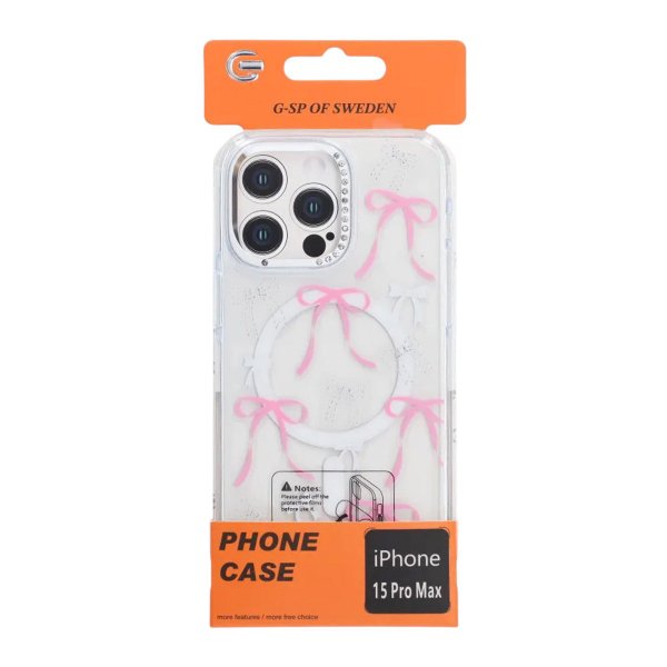 iPhone 15 Pro Max Skal Mönster MagSafe Rosett