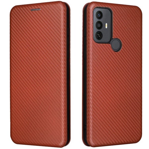 TCL 30E/30 SE/305/306 Fodral Kolfibertextur Brun