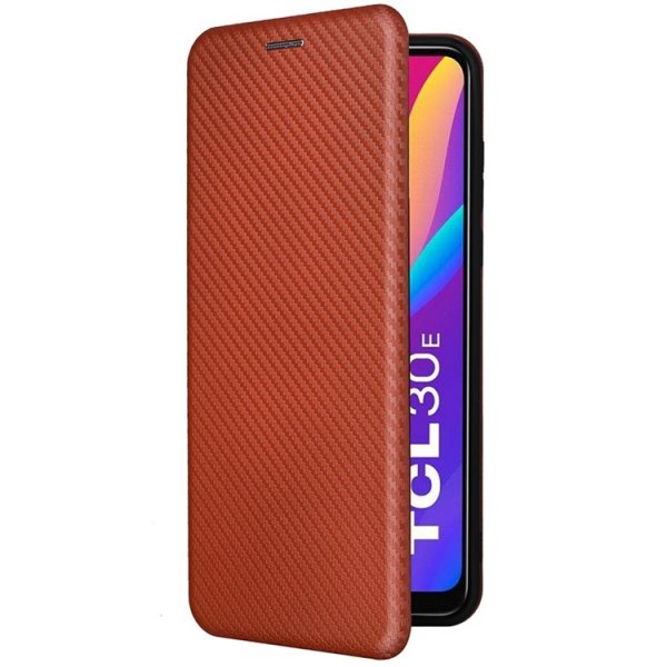 TCL 30E/30 SE/305/306 Fodral Kolfibertextur Brun