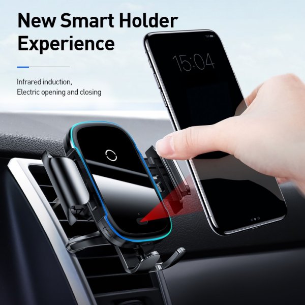 Baseus Bilhållare Light Electric Holder Wireless Charger