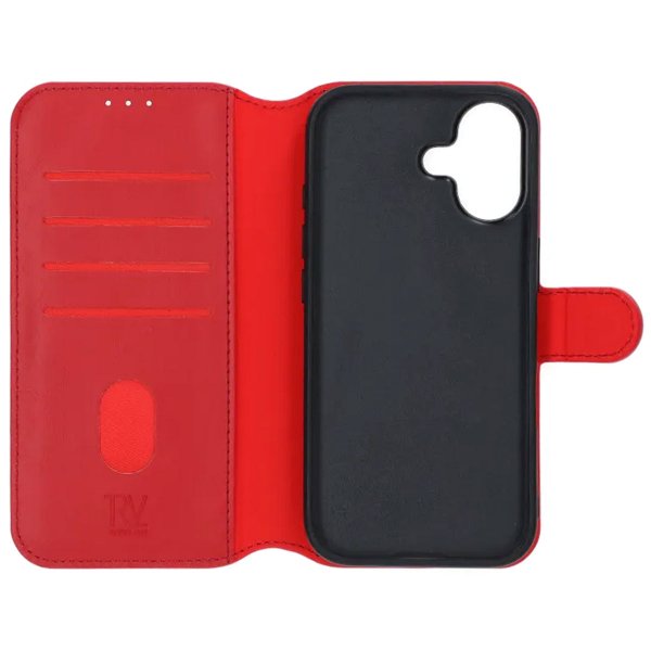 Rvelon iPhone 17 Fodral 4 Kortfack Löstagbart Skal Röd