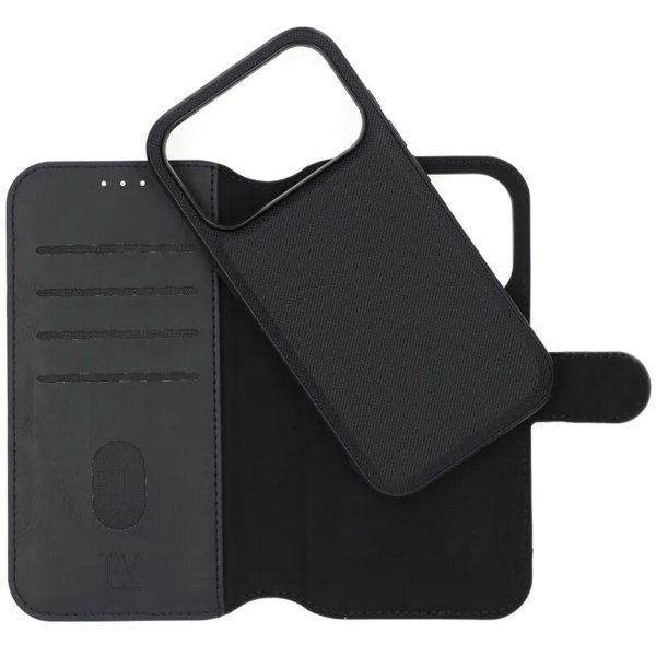 Rvelon iPhone 17 Pro Fodral 4 Kortfack Löstagbart Skal Svart