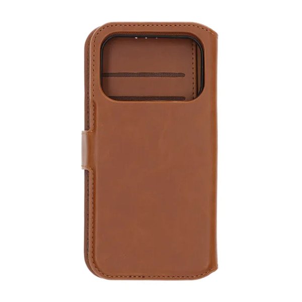 Rvelon iPhone 17 Pro Fodral 4 Kortfack Löstagbart Skal Brun