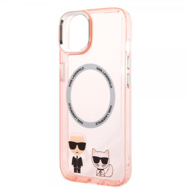 Karl Lagerfeld iPhone 14 Plus Skal Karl & Choupette MagSafe Rosa