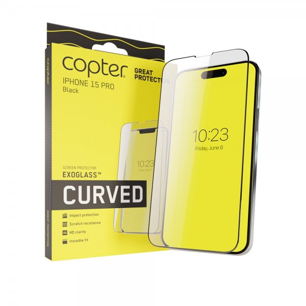 Copter iPhone 15 Pro Skärmskydd Exoglass Curved