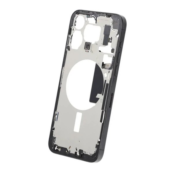 Mittenram med smådelar för iPhone 15 Pro Max - Svart Titan OEM