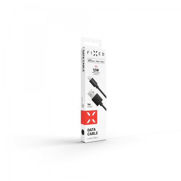 Fixed Kabel USB-A till Lightning 1m Svart