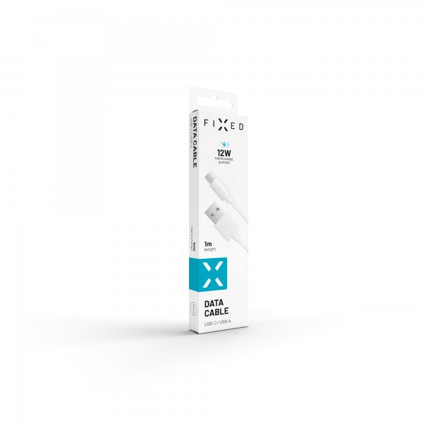 Fixed Kabel USB-A till USB-C 1m Vit