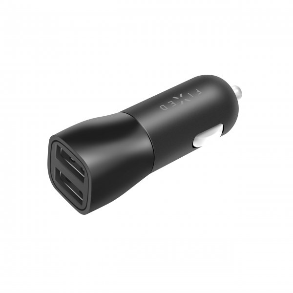 Fixed Billaddare med dubbla USB-A 2xUSB-A 15W Svart