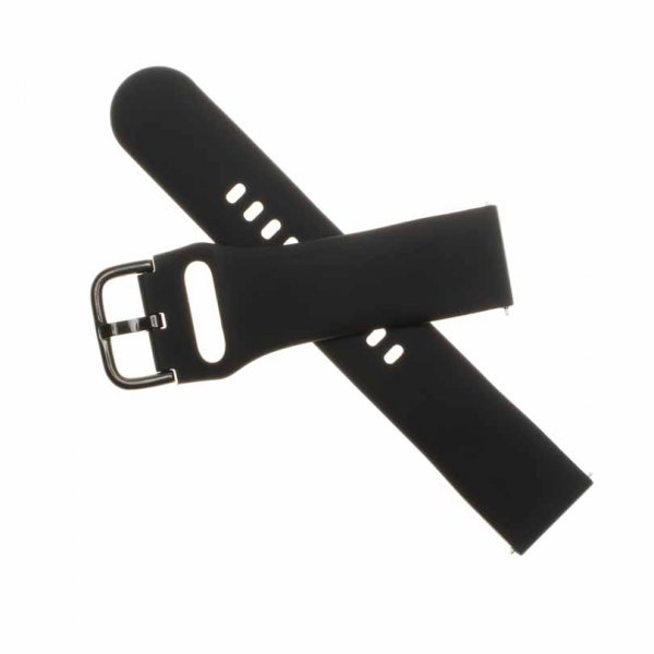 Fixed Samsung Galaxy Watch 22mm Armband Silicone Strap Svart