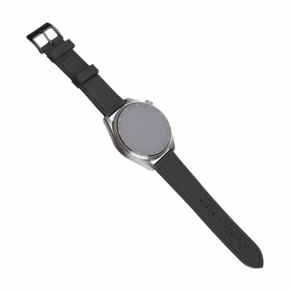 Fixed Samsung Galaxy Watch 22mm Armband Leather Strap Svart