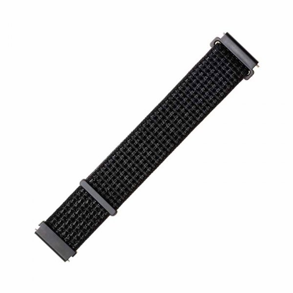 Fixed Samsung Galaxy Watch 22mm Armband Nylon Strap Reflective Svart
