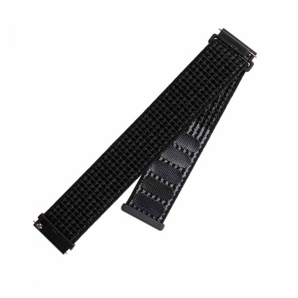 Fixed Samsung Galaxy Watch 22mm Armband Nylon Strap Reflective Svart
