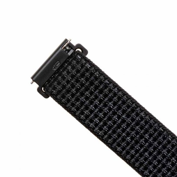 Fixed Samsung Galaxy Watch 22mm Armband Nylon Strap Reflective Svart