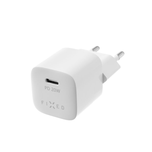 Fixed Laddare med Kabel Mini PD Travel Charger Kit USB-C/USB-C 20W Vit