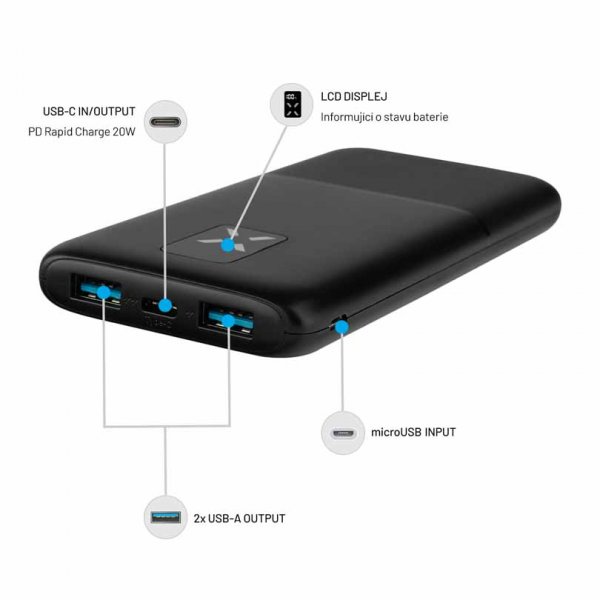 Fixed Powerbank Zen 10 20W 10 000 mAh USB-C 2xUSB-A Svart