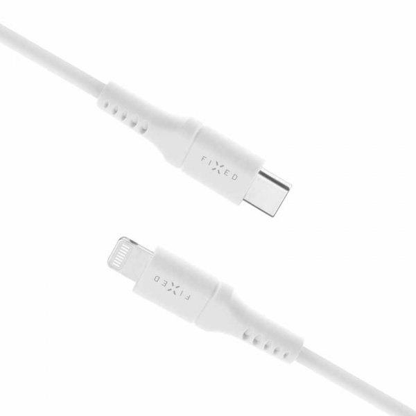 Fixed Kabel Liquid Silicone USB-C/Lightning 0.5m Vit