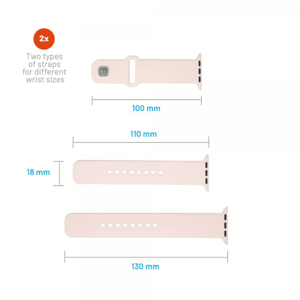 Fixed Apple Watch 38/40/41/42mm Armband Silicone Sporty Strap Rosa