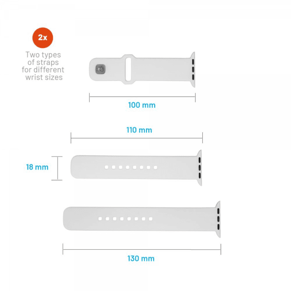 Fixed Apple Watch 38/40/41/42mm Armband Silicone Sporty Strap Vit