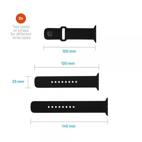 Fixed Apple Watch Ultra 49mm Armband Silicone Sporty Strap Svart