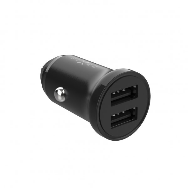 Fixed Mini Billaddare med USB-C Kabel 1m 15W Svart