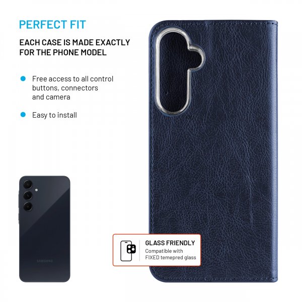 Fixed Samsung Galaxy A55 Fodral Opus Book Blå