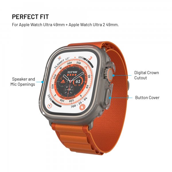 Fixed Apple Watch Ultra 49mm Skal med Inbyggt skärmskydd PURE