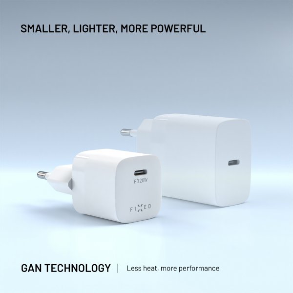 Fixed Laddare Mini PD 20W USB-C Vit