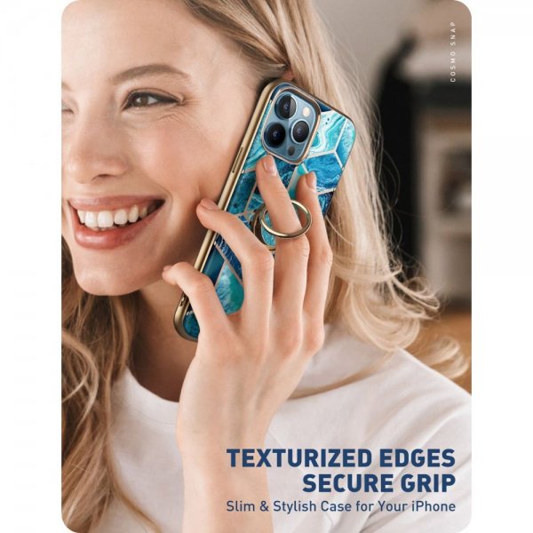 Supcase iPhone 13 Pro Skal Cosmo Snap Blue Marble