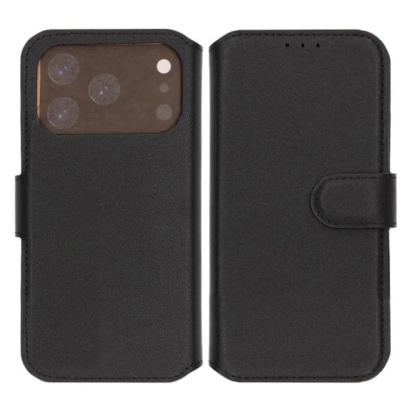 Rvelon iPhone 17 Pro Fodral Äkta Läder Svart