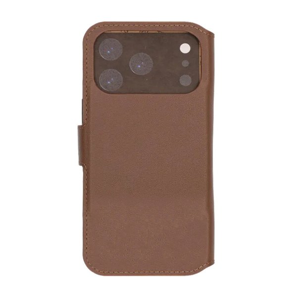 Rvelon iPhone 17 Pro Fodral Äkta Läder Brun