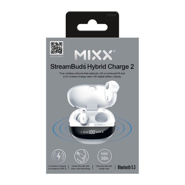 Mixx Trådlösa Hörlurar StreamBuds Hybrid Charge 2 Vit
