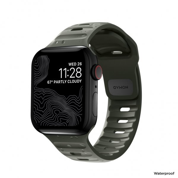 Nomad Apple Watch 38/40/41/42mm Armband Sport Band Ash Green