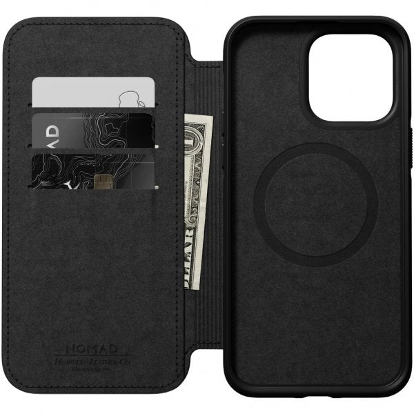 Nomad iPhone 14 Pro Max Fodral Modern Leather Folio Horween Svart