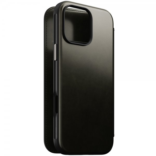 Nomad iPhone 16 Pro Max Fodral Modern Leather Folio Horween Green Chrome
