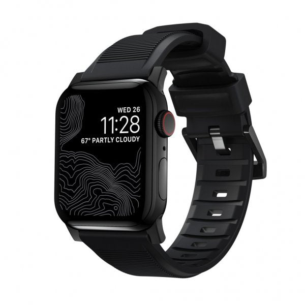Nomad Apple Watch 38/40/41/42mm Armband Rugged Band Black Hardware Svart