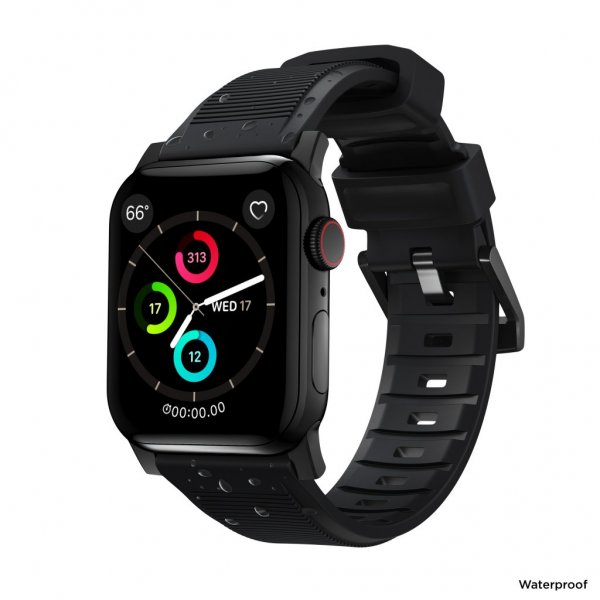 Nomad Apple Watch 38/40/41/42mm Armband Rugged Band Black Hardware Svart