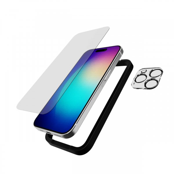Tech21 iPhone 15 Pro Skärmskydd och Kameraskydd Impact Glass Set