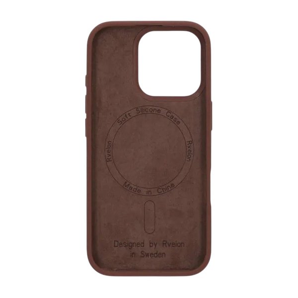 Rvelon iPhone 16 Pro Skal Silikon MagSafe Brun