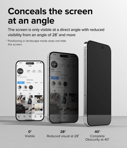Ringke iPhone 15 Pro Skärmskydd Privacy Tempered Glass Installation Jig