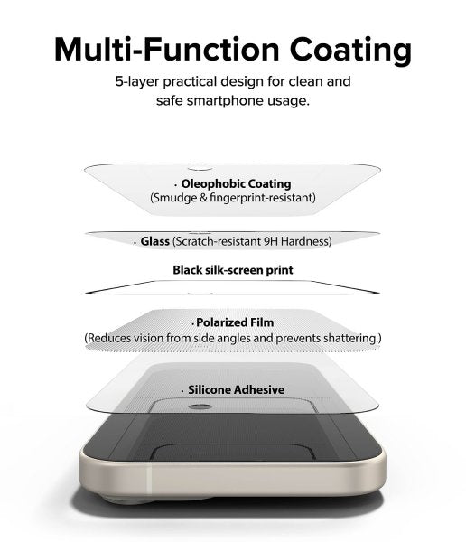 Ringke iPhone 15 Plus Skärmskydd Privacy Tempered Glass Installation Jig