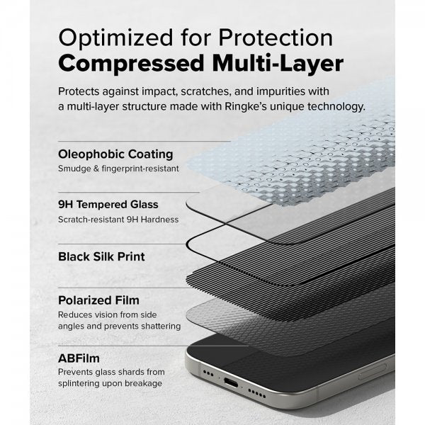 Ringke iPhone 16 Pro Max Skärmskydd Easy Slide Privacy 2-pack