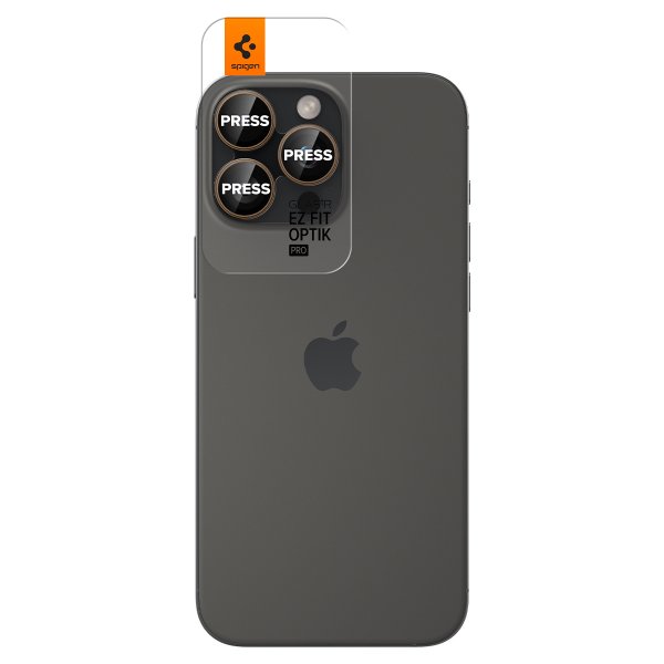 Spigen iPhone 16 Pro/Pro Max/17 Pro/Pro Max Kameraskydd GLAS.tR EZ Fit Optik Pro 2-pack Desert Titanium