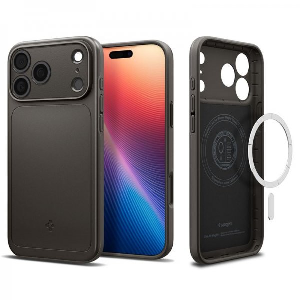 Spigen iPhone 17 Pro Max Skal Thin Fit MagFit Gunmetal