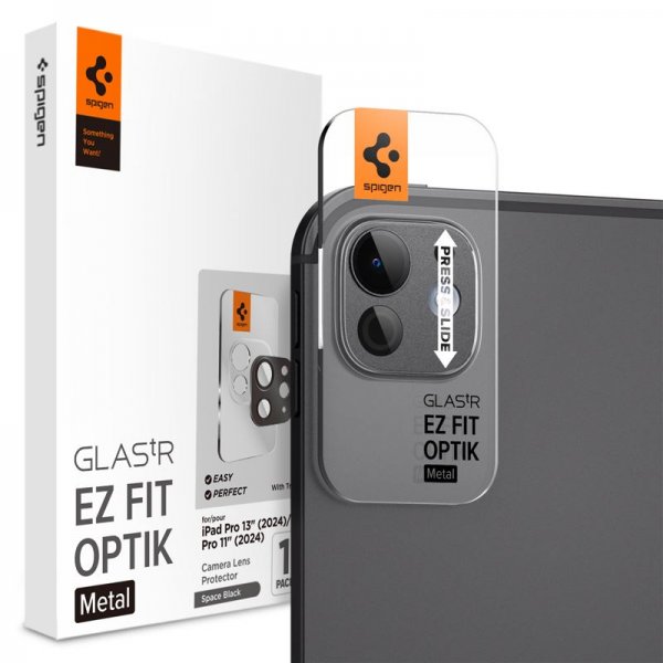 Spigen iPad Pro 11 (M4/M5)/iPad Pro 13 (M4/M5) Kameraskydd Glas.tR EZ Fit Optik Metal Space Black