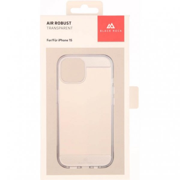 Black Rock iPhone 15 Skal Air Robust Case Transparent