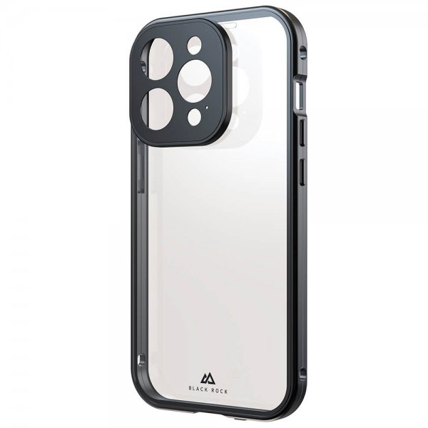 Black Rock iPhone 15 Pro Skal 360 Glass Transparent Svart