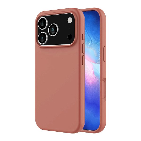 Rvelon iPhone 17 Pro Skal Silikon MagSafe Mörkrosa