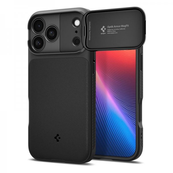 Spigen iPhone 17 Pro Skal Optik Armor MagFit Svart